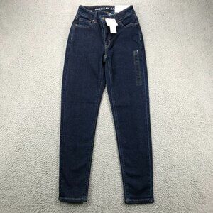 AMERICAN EAGLE‎ Jeans Womens Size 000 23 Short MOM High Rise Dark Ink Denim NEW